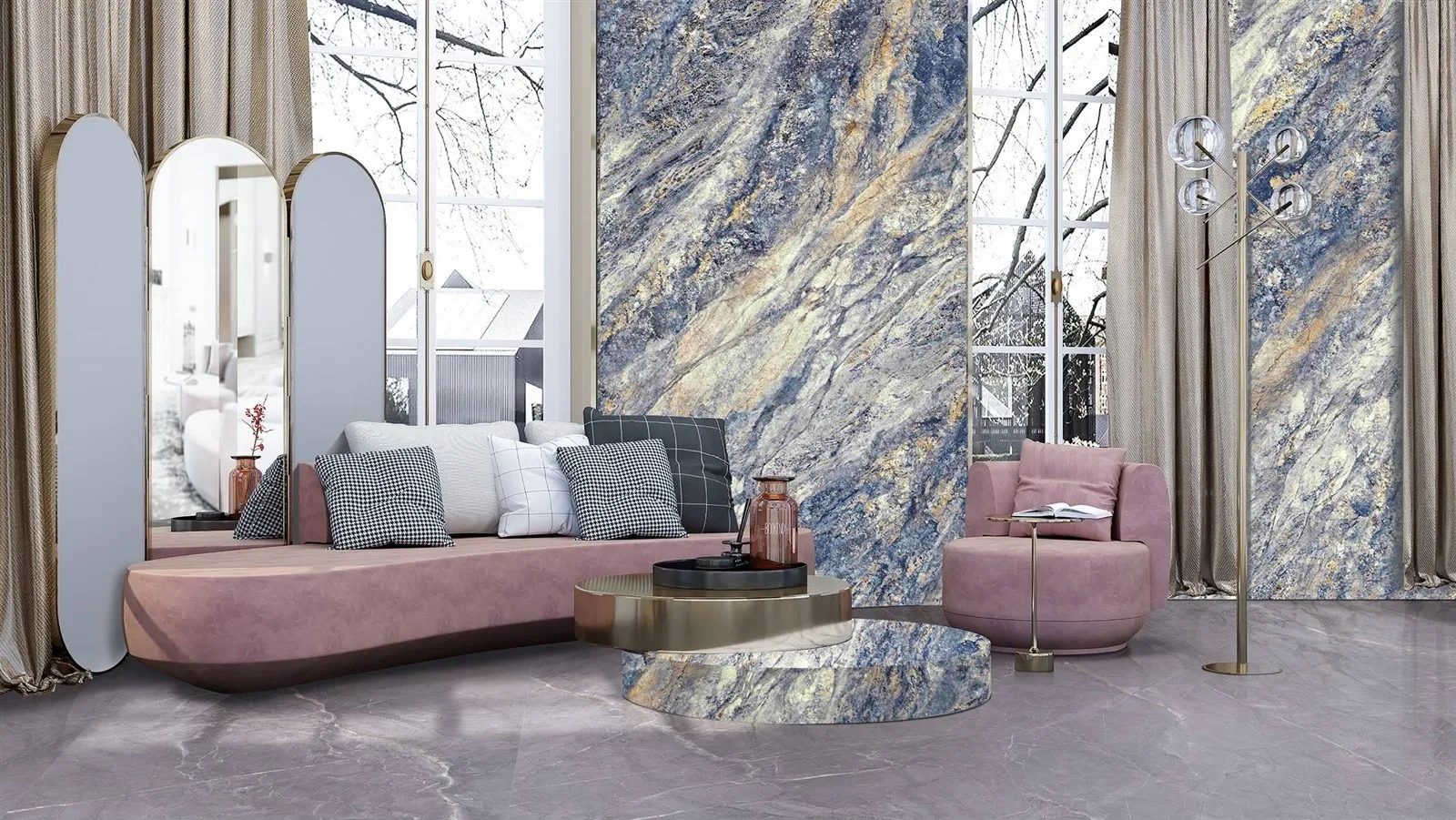 Luxury blue textured stone slab Luxury blue textured stone slab